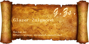Glazer Zsigmond névjegykártya